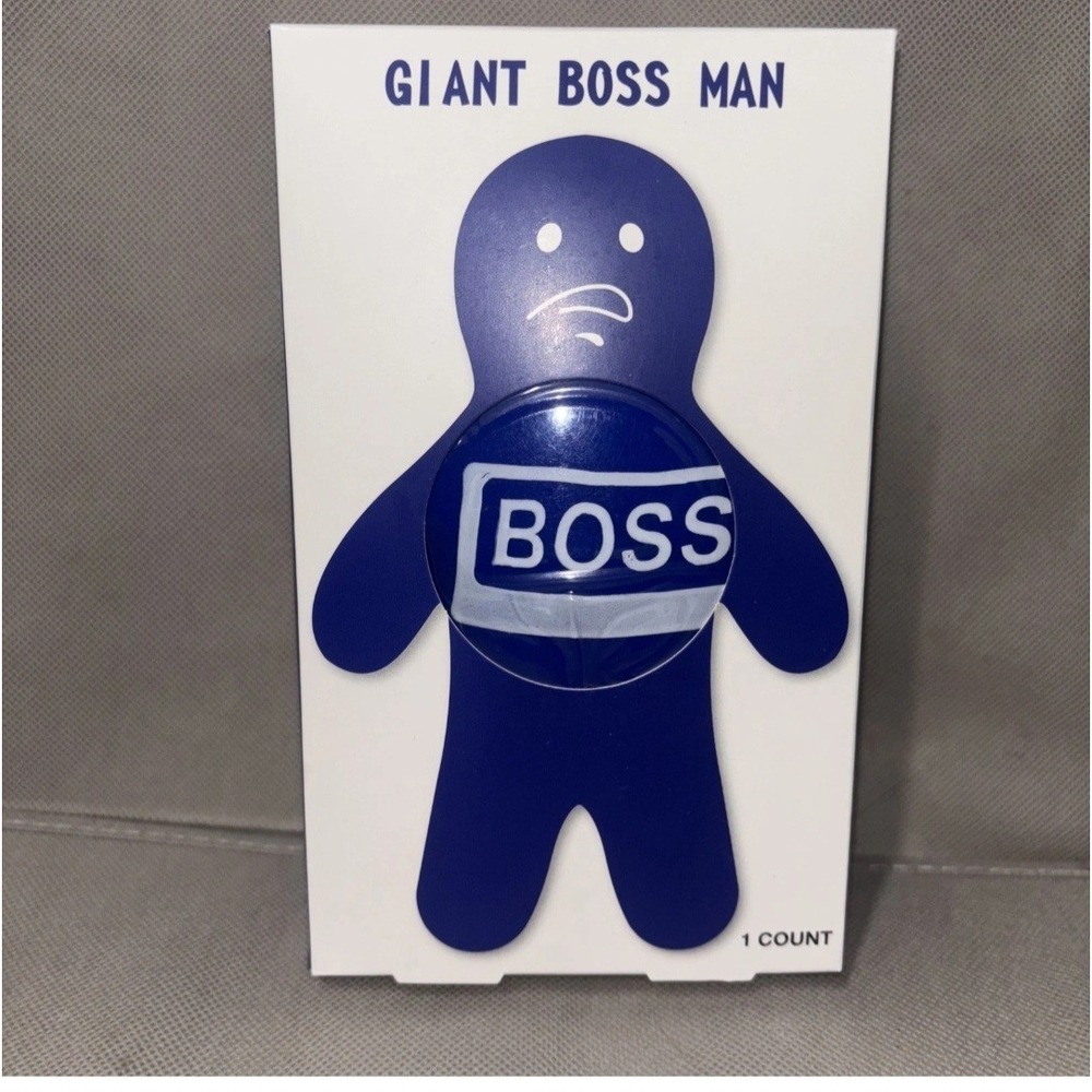 NIB Giant Boss Man Stress Ball Festive Voice 7" Gel Doll Figure
